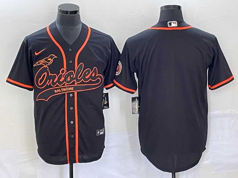 Men%27s Baltimore Orioles Black Cool Base Stitched Baseball Jersey